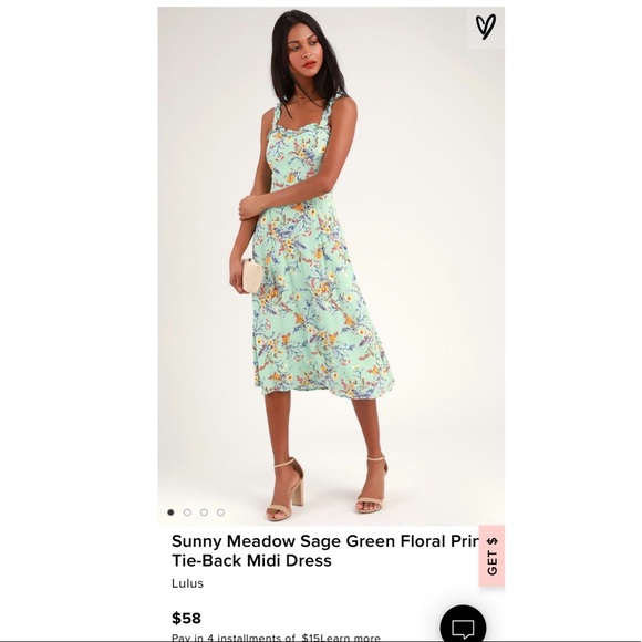 Lulus Dresses & Skirts - NWT LuLus Sunny Meadow Tie Back Midi Dress